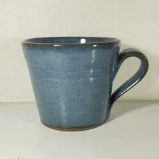 Vintage Jugtown Ware Pottery Blue Coffee Mug Glaze Seagrove NC 1990