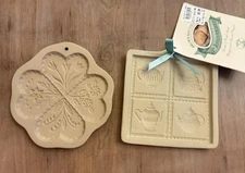 Vintage Brown Bag Cookie Art Molds Set Teapot Cut-Apart & Folk Hearts Retired