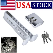 ⭐ Stainless Steel Security Car Auto Clutch Lock Brake Pedal Lock Anti-theft 3Key