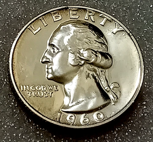 🟅 1960 PROOF 90% Silver Washington 25¢