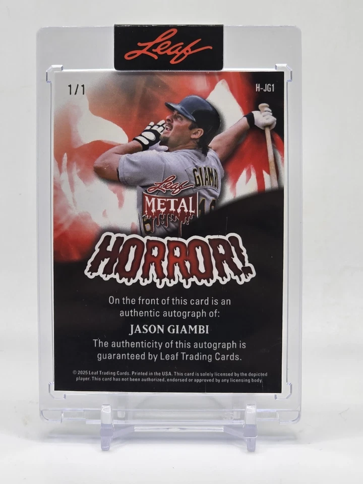 2025 Leaf Metal Halloween Jason Giambi Horror Ghosts Auto #1/1  Foto 2 de 2