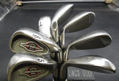 Satz 7x Callaway Big Bertha 2002 Eisen 5-10 + SW Regular Graphitschäfte *
