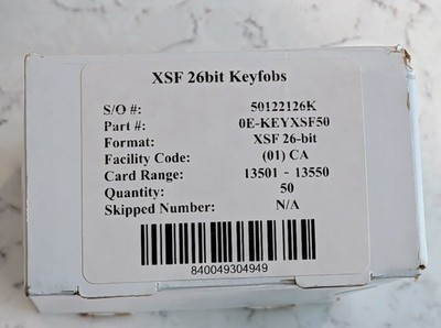 ADI Pro 0E-KEYXSF50 XSF 26-Bit Proximity Credentials Key Fobs - Lot of 25 - FC01