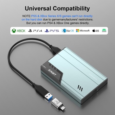 EAGET External Hard Drive USB3.0 Portable HDD for PC, Mac, Laptop, PS4, Xbox one