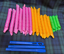 Heatless Spiral Hair Curlers Wave Formers Styling Kit 3 Sizes 17 Pack