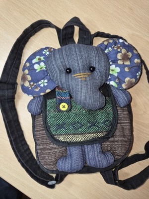 Elephant Mini Rucksack - gewebte Stoffe mehrfarbig - verstellbare Träger Größe 9''x8''