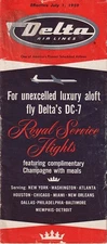 Delta Air Lines timetable 1959/07/01
