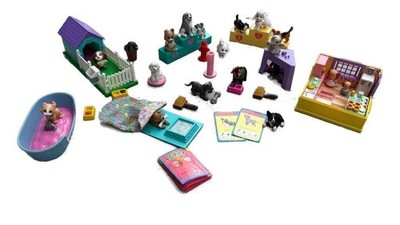 Vintage Puppy In My Pocket Playset with Figures, Accessories, and Collectafiles