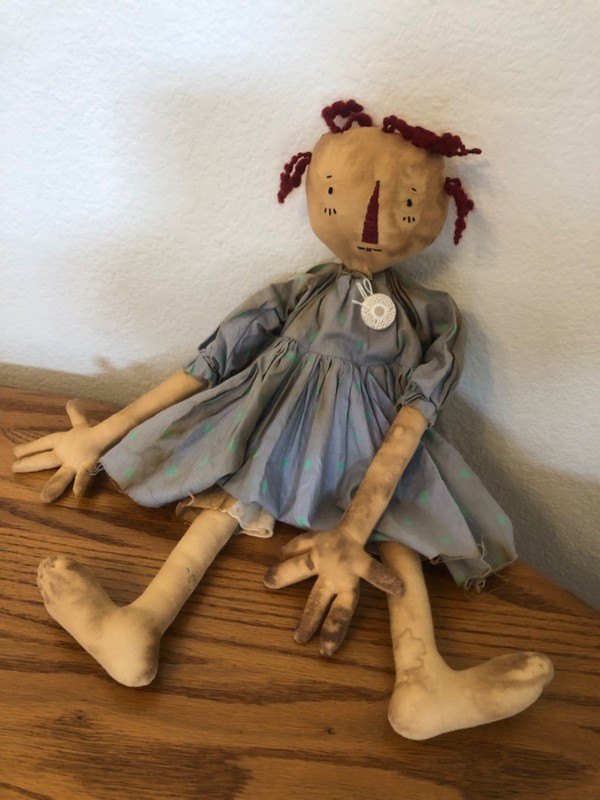 Primative Like 17" Folk Art Doll . Rag Cloth Doll