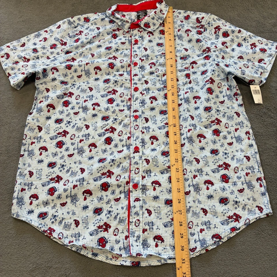 Camisa manga corta abotonada Marvel Disney blanca Spiderman para hombre talla L Foto 4 de 4