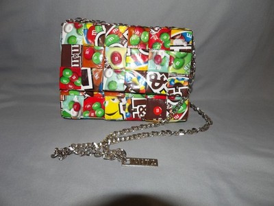 Woven M & M MITZ Crossbody Purse Magnetic Close Adjustable Metal Strap