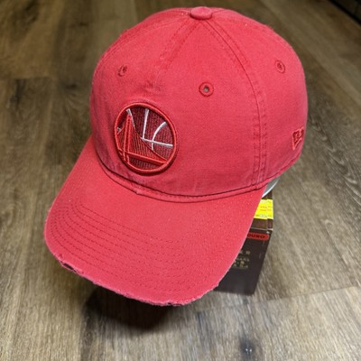 New Era Golden State Warriors Hat All Red Distressed 9Twenty Scarlet Asia Spring