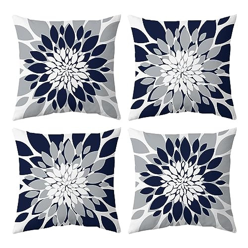 Pack of 4 Outdoor Waterproof Pillow Covers 24x24 Decorative Outdoor Throw - Picture 2 of 8