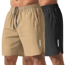 Athletic Running Shorts for Men 7" Lightweight Quick Dry Gym Shorts with Zipp...