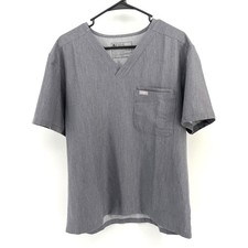 FIGS Technical Collection V Neck Scrub Top Gray Size L Nurse