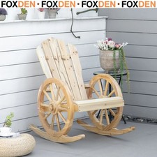 Wooden Adirondack Rocking Chair Reclining Armchair Outdoor Garden Furniture