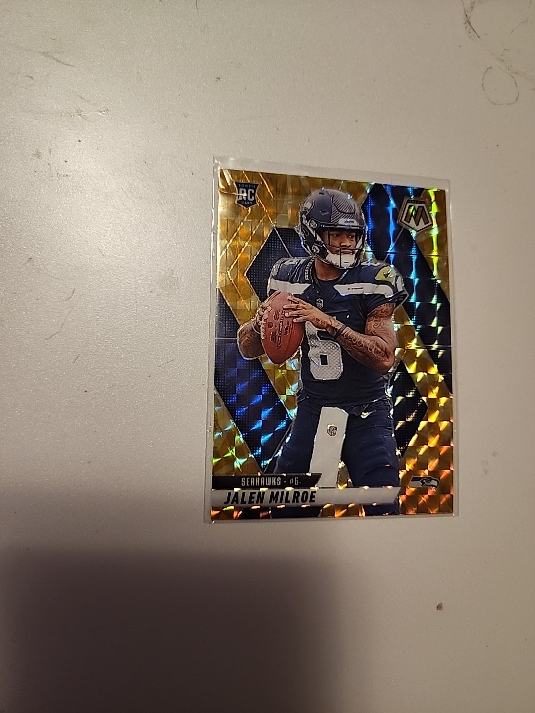 2025 Panini Mosaic Jalen Milroe Reactive Yellow Mosaic Prizm RC #322