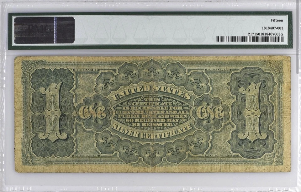 1886 $1 Silver Certificate PMG F15 FR.217 Rosecrans Hyatt - Image 2 of 2