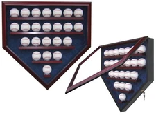 23 BASEBALL HOMEPLATE SHAPED DISPLAY CASE - MAH/DK BLUE - BEST OF THE BEST!