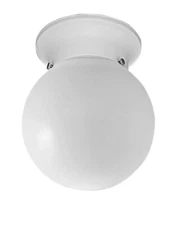 PROGRESS LIGHTING P3605-30 Glass Globes 1-Light Flush Mount, 60 W, White