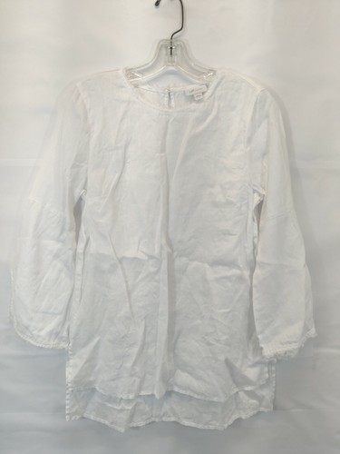 Love Linen White Tunic Style Blouse 
