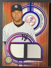 DEREK JETER /50 PURPLE DUAL GAME USED PATCH RELIC MEM 2025 TOPPS TRIBUTE YANKEES