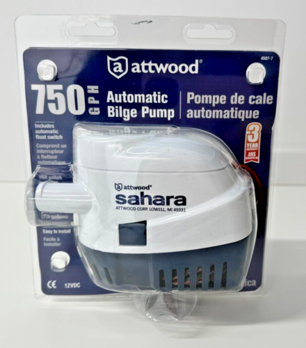 Bilge Pump Attwood Sahara S750 Automatic 12v 19mm Outlet Boxed Outboard Boat Rib - Picture 1 of 6