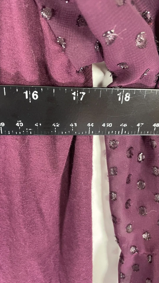 Blusa para mujer Lon Tall Sally Top cuello llave manga larga semi transparente púrpura M. Foto 3 de 4