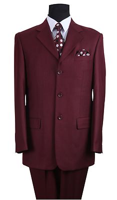 Men's  suit Polyester 3 button by Milano Moda Blue, Brown,Burgundy,Olive  5802M 