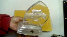 FRENCH CRYSTAL EQUESTRAIN HORSE SCULPTURE