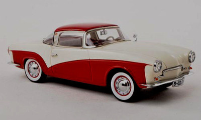 wonderful modelcar VW ROMETSCH LAWRENCE COUPE 1957 - red and white -  scale 1/43