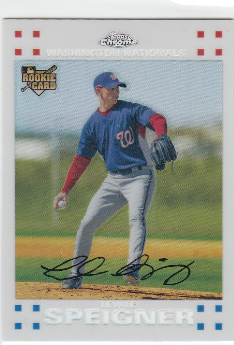 LEVALE SPEIGNER /660 TOPPS CHROME ROOKIE WHITE REFRACTOR RC NATIONALS #294 2007