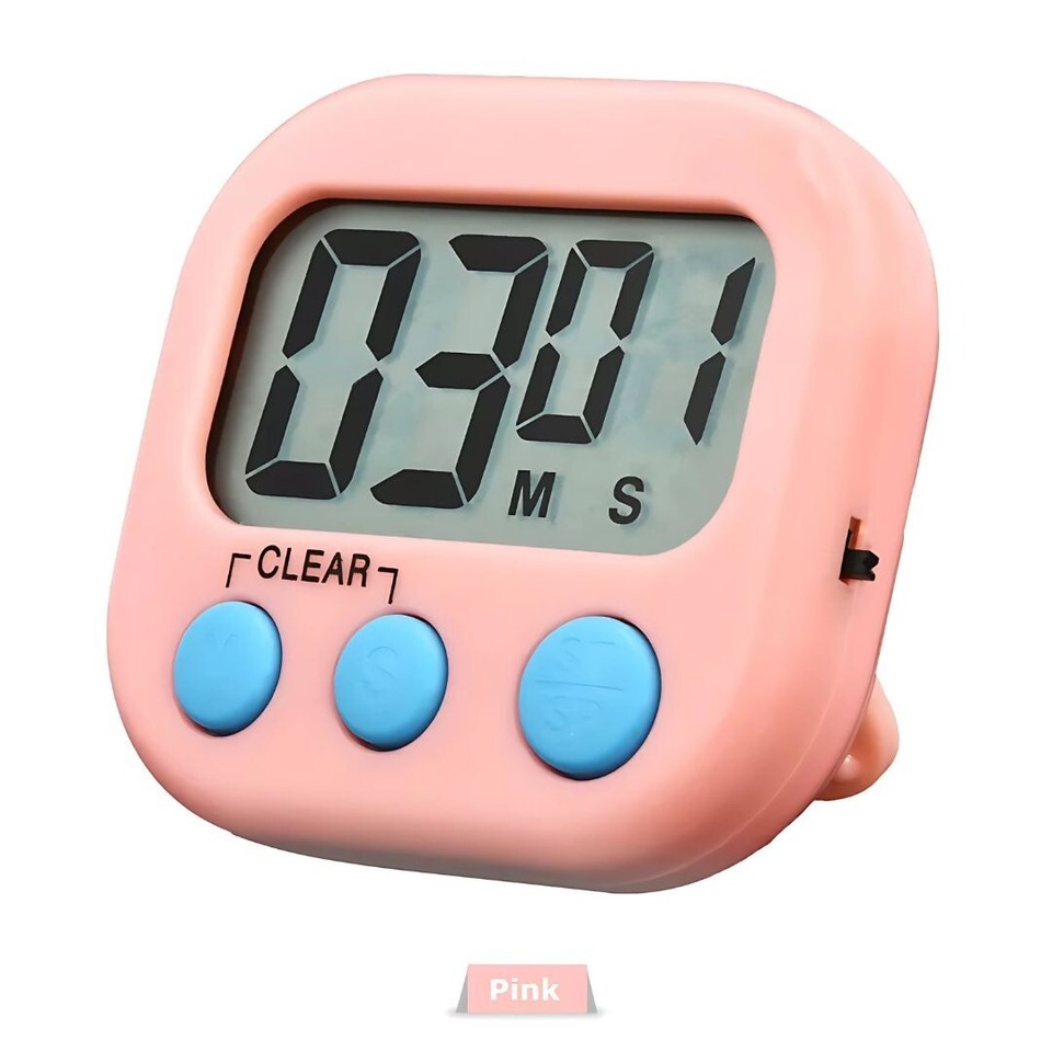 Large LCD Digital Kitchen Cooking Timer Count Down Up Clock Loud Alarm ...