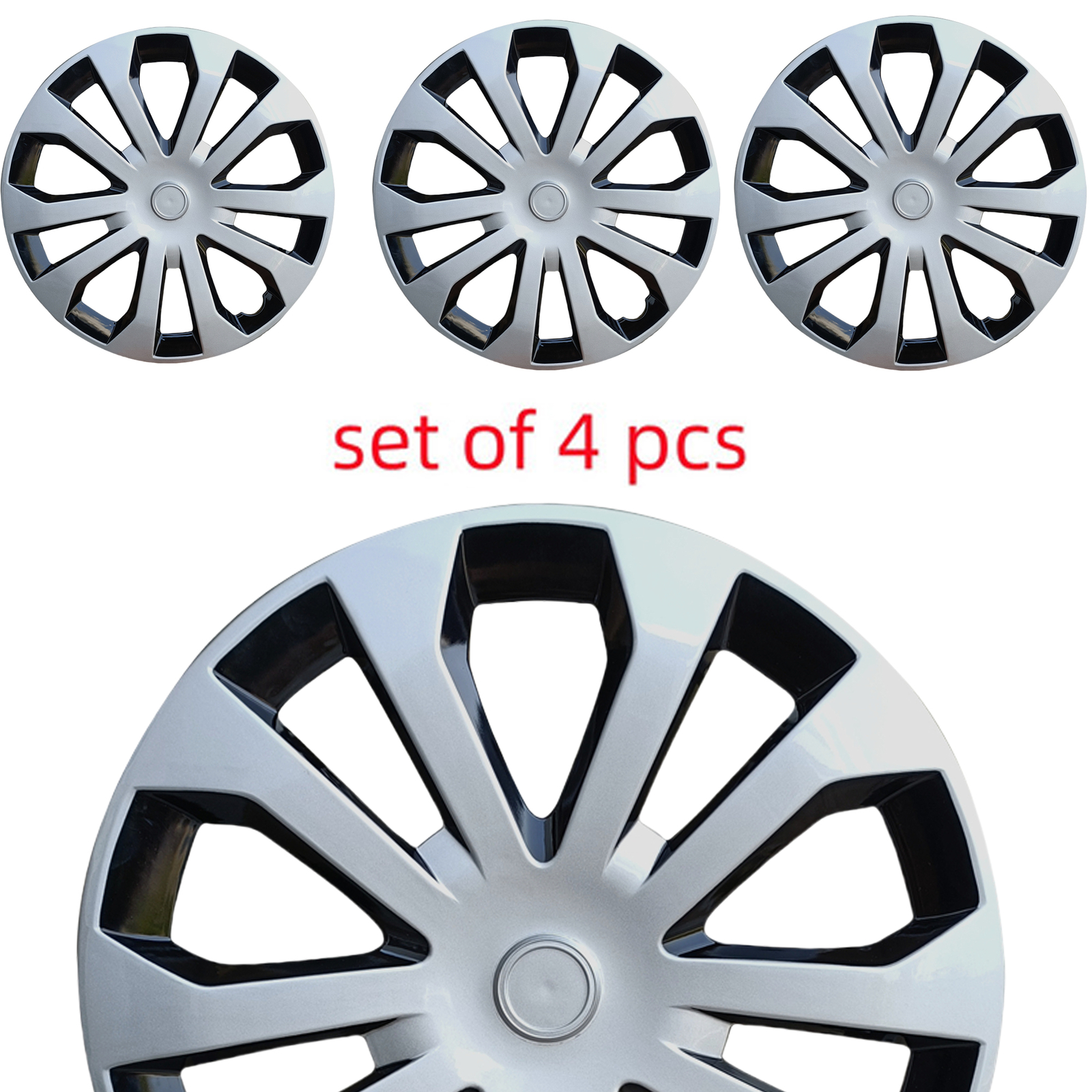 16-Inch 4-Piece Car Hubcaps with Rim Protectors