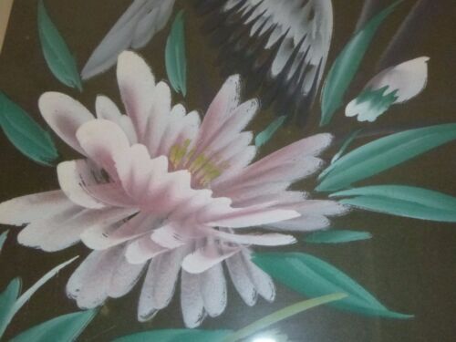 Vtg Mid Century Print Nun Pigeon Bird Tropical Floral Framed w/ Glass 17 x 21 - Picture 5 of 9