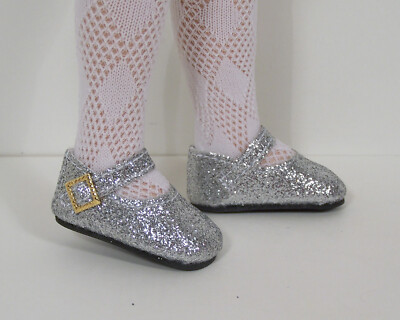 Silver Glitter Slim Fit Doll Shoes For 14'' Robert Tonner Betsy McCall (Debs)