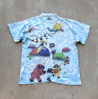 Vintage Grateful Dead Band Tee Shirt Liquid Blue Single Stitch 90s