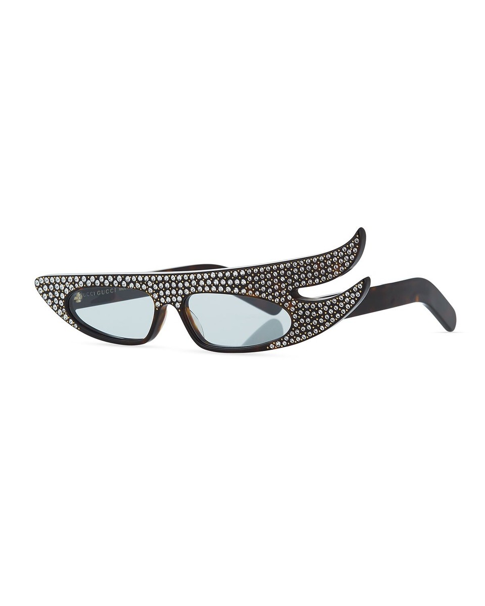 GUCCI Runway Crystal Havana Cat-eye Sunglasses | eBay