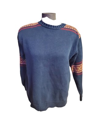 Vintage Aeropastle Thick Knit Sweater Mens Small Blue Y2K 90s Preloved Trendy