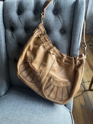 Lucky Brand Boho Leather Purse Light Brown Great Condition