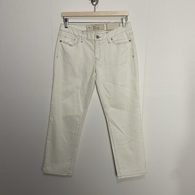 Ann Taylor LOFT Women's White NWT Slim Cropped Cotton Blend Pants Size 4.