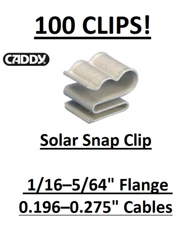 100pc CADDY ERICO SCSOL1A Solar Panel 2-Cable/Wire Managment Clips Snap Retainer