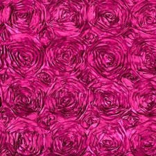 Fucshia Rosette Satin Fabric Sold By The Yard Roses Floral Flowers Satin Decor