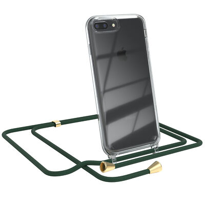 Handyhülle zum Umhängen für Apple iPhone 8 Plus / 7 Plus Kordel Case Kette Grün