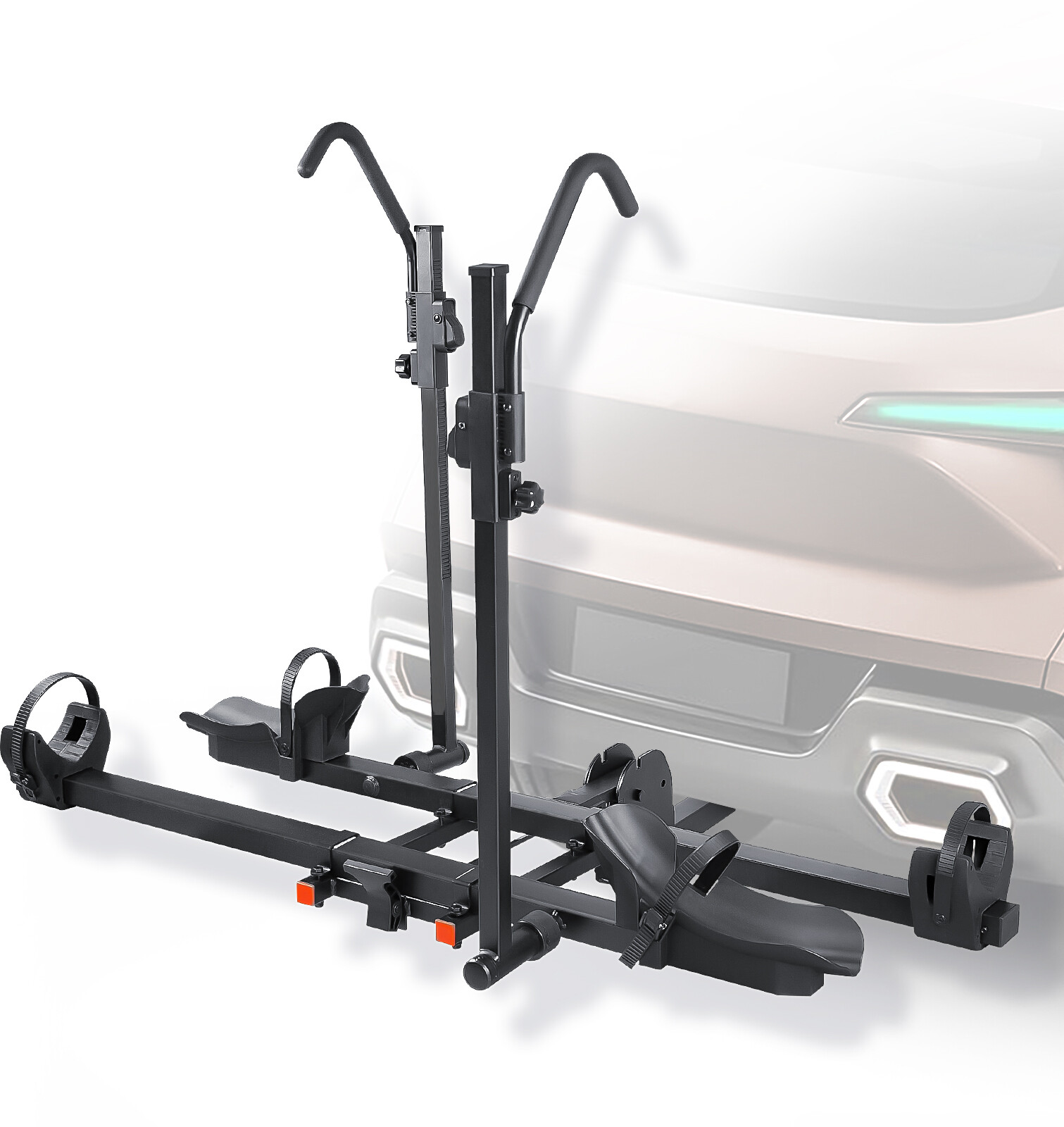 2 Bike Platform Rear Car Carrier Rack Hitch Mount  2" Receiv