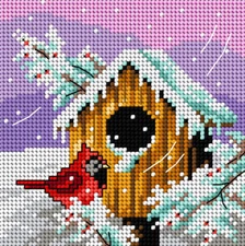 Orchidea Needlepoint canvas for halfstitch without yarn Four Seaseons - Winte...