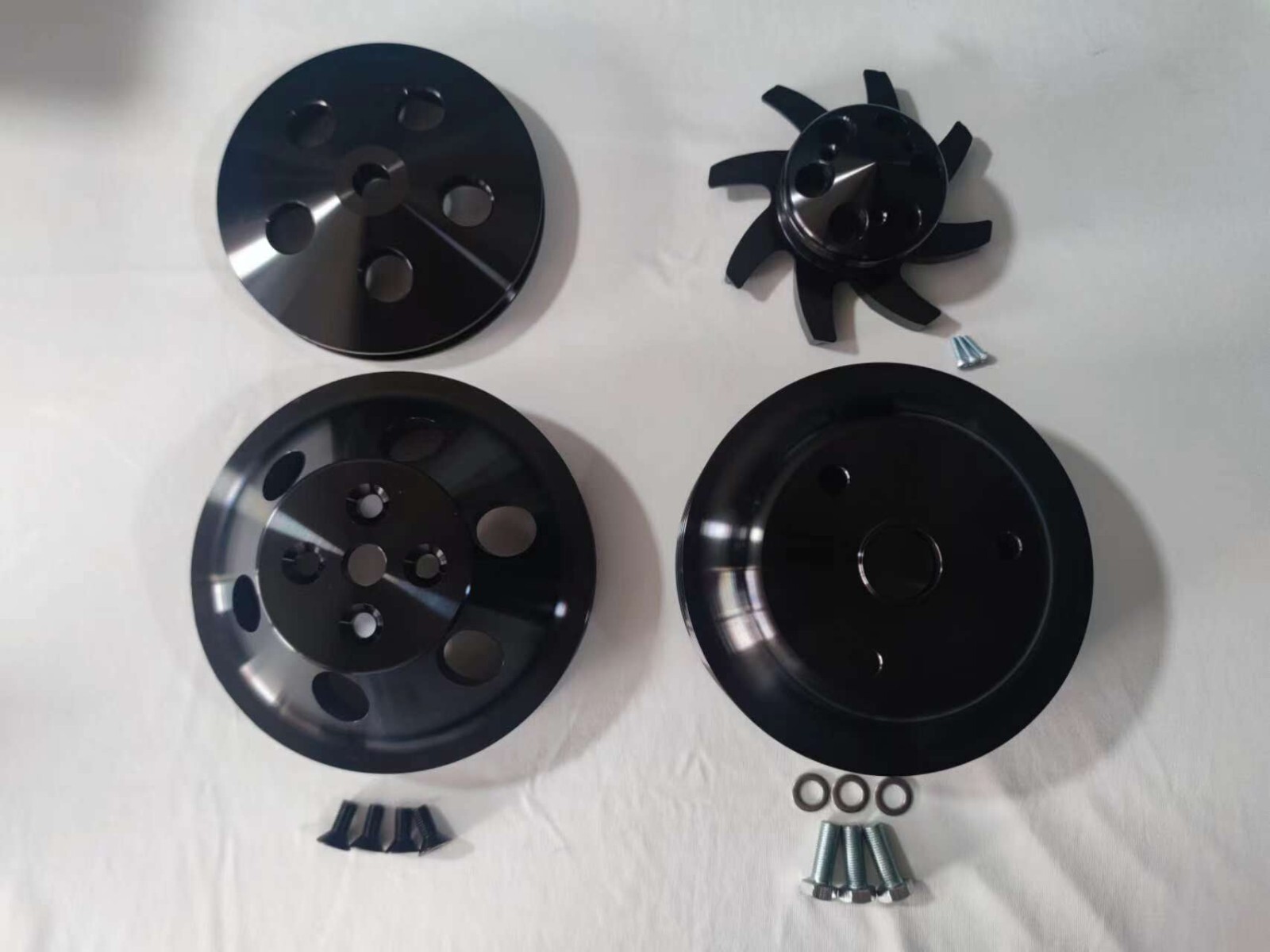 SBC Small Block Chevy 350 2/3 Groove Black Aluminum Long Water Pump