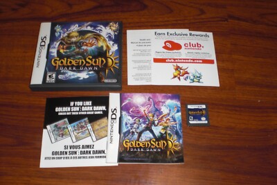 Golden Sun Dark Dawn 4 Nintendo DS 3DS Console AUTHENTIC COMPLETE CIB GENUINE