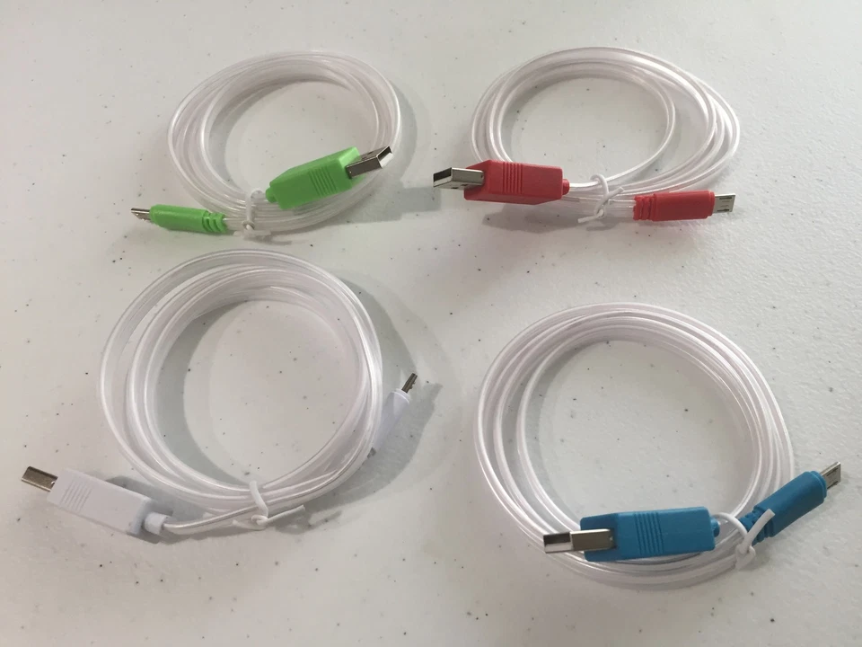FLATFLOW LIGHT-UP 3FT LED el data/sync USB charger cable FOR MICRO ANDROID PHONE - Image 4 of 4