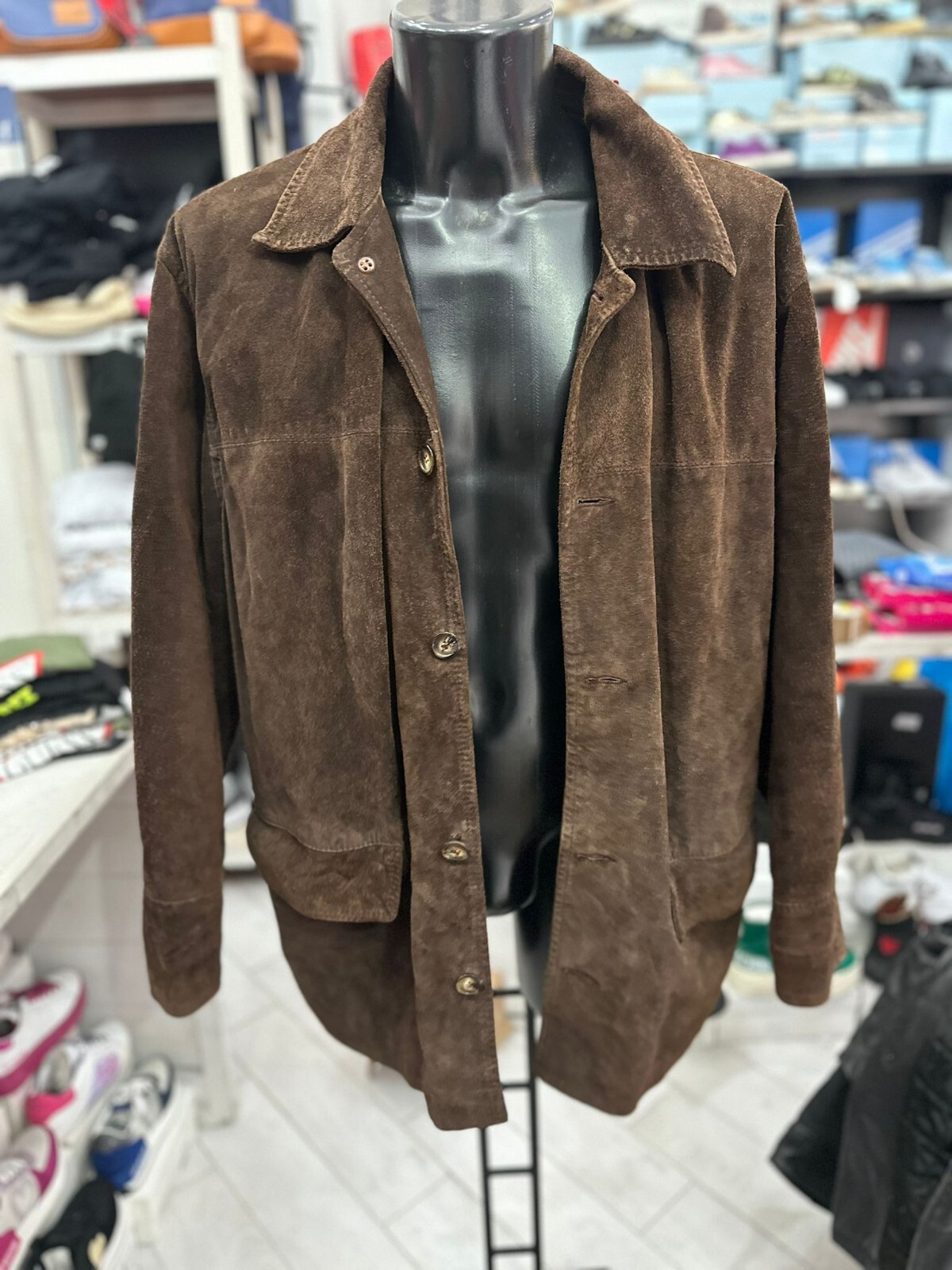 St. Gold Brown Leather Jacket Used Men Size 52 LLV458